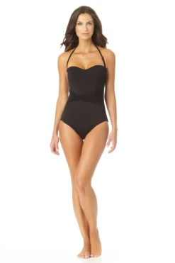 Anne Cole - Twist Mesh Belt Strapless One Piece Swimsuit -One-Pieces Store AnneCole TwistMeshBeltStraplessOnePieceSwimsuit 851 22MO07601 BLK jpg
