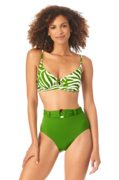 Anne Cole - Women's V Wire Underwire Bikini Swim Top -One-Pieces Store AnneCole VWireUnderwireBikiniSwimTop 2417 22MT11064 GRN FRONT jpg