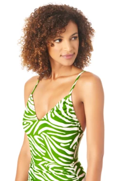 Anne Cole - X Back Shirred One Piece Swimsuit -One-Pieces Store AnneCole XBackShirredOnePieceSwimsuit 143 22MO04664 GRWT jpg