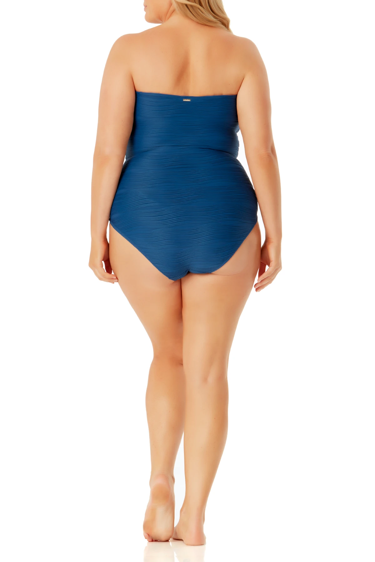 Anne Cole Plus - Textured Bandeau One Piece Swimsuit 8 Anne Cole Plus - Textured Bandeau One Piece Swimsuit - Image 6