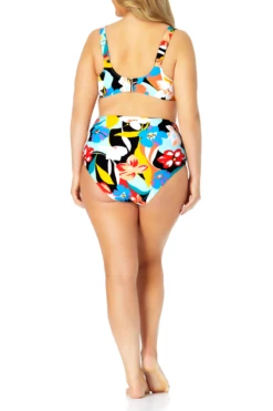 Anne Cole Plus - Twist Front Underwire Bikini Swim Top -One-Pieces Store AnneColePlus TwistFrontUnderwireBikiniSwimTop 21PT10585 MULT jpg