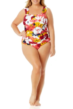 Anne Cole Plus - Wide Strap Bandeau One Piece Swimsuit -One-Pieces Store AnneColePlus WideStrapBandeauOnePiece MULTI 1589 21PO09002.JPG b479a5cf 68bd 461d bd08 bf6347702a94