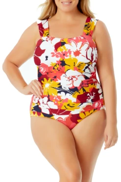 Anne Cole Plus - Wide Strap Bandeau One Piece Swimsuit