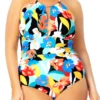 Anne Cole Plus - High Neck With Keyhole One Piece Swimsuit -One-Pieces Store HighNeckWithKeyholeOnePieceSwimsuit 311 21PO06485 MULT FRONT jpg