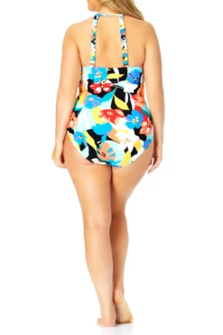 Anne Cole Plus - High Neck With Keyhole One Piece Swimsuit 10 Anne Cole Plus - High Neck With Keyhole One Piece Swimsuit -One-Pieces Store HighNeckWithKeyholeOnePieceSwimsuit 313 21PO06485 MULT jpg