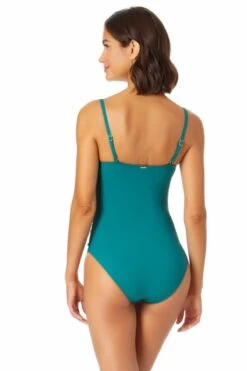 Anne Cole - Shirred Lingerie Maillot One Piece -One-Pieces Store MYMO05701 OCGR 3