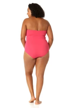 Anne Cole Plus - Twist Front Shirred One Piece -One-Pieces Store MYPO00501 HTPK 1362