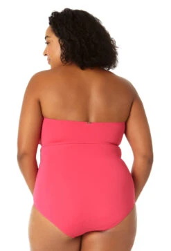 Anne Cole Plus - Twist Front Shirred One Piece -One-Pieces Store MYPO00501 HTPK 1362 BACK