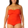 Anne Cole Plus - Twist Front Shirred One Piece -One-Pieces Store MYPO00501 SPCE 1872 4