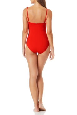 Anne Cole - Classic Moderate Leg Maillot One Piece Swimsuit -One-Pieces Store annd cole live in color classic moderate leg one piece coral back 1606 21MO00101