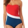Anne Cole - Colorblock Bandeau One Piece Swimsuit -One-Pieces Store anne cole color block bandeau op crop 1268 21MO02574
