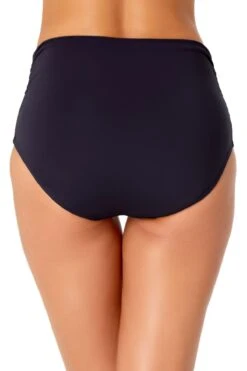 Anne Cole - Convertible High Waist Shirred Swim Bottom -One-Pieces Store anne cole live in color convertible shirred hi low bikini bottom nvy back crop 989 MYMB36001