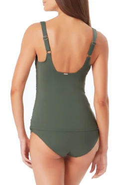 Anne Cole - Square Neck Tankini Top -One-Pieces Store anne cole live in color square neck tankini isgr back crop 1235 21MT21901