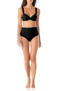 Anne Cole - Underwire Twist Front Bikini Swim Top -One-Pieces Store anne cole live in color underwire twist front cup size bikini blk front 1849 MYMT10501