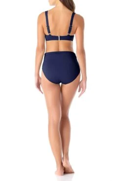 Anne Cole - Underwire Twist Front Bikini Swim Top -One-Pieces Store anne cole live in color underwire twist front cup size bikini top navy back 1860 MYMT10501