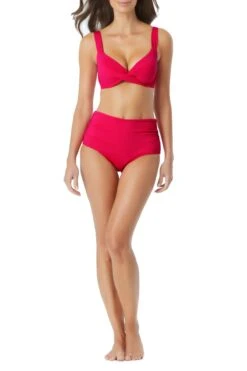 Anne Cole - Underwire Twist Front Bikini Swim Top -One-Pieces Store anne cole live in color underwire twist front ots cup size tankini bery front 1011 MYMT10501