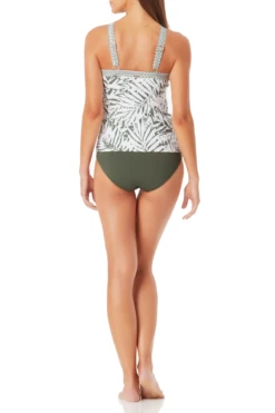 Anne Cole - Center Front Keyhole Halter Tankini Top -One-Pieces Store anne cole palm breeze soft band center front keyhole halter tankini grco back 927 21MT29483