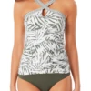 Anne Cole - Center Front Keyhole Halter Tankini Top -One-Pieces Store anne cole palm breeze soft band center front keyhole halter tankini grco front crop 920 21MT29483