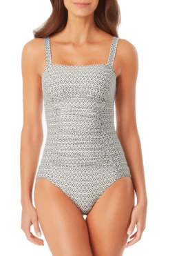 Anne Cole - Straight Neck Contour One Piece Swimsuit