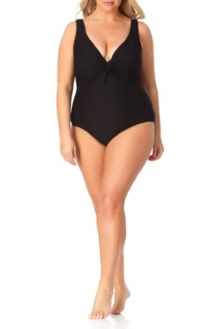 Anne Cole Plus - Twist Front One Piece Swimsuit -One-Pieces Store anne cole plus dream weaver twist front ots scoop back one piece front 996 21PO06014
