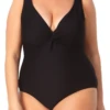 Anne Cole Plus - Twist Front One Piece Swimsuit -One-Pieces Store anne cole plus dream weaver twist front ots scoop back one piece front crop 996 21PO06014