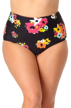 Anne Cole Plus - Convertible High Waist Shirred Swim Bottom