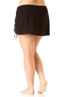 Anne Cole Plus - Adjustable Side Slit Skirted Bottom -One-Pieces Store anne cole plus sarong swim skirt black backsidevwfull 406 20pb40701 jpg