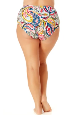 Anne Cole Plus - Ring Belted High Waist Bikini Bottom 11 Anne Cole Plus - Ring Belted High Waist Bikini Bottom -One-Pieces Store anne cole plus watercolor paisley ring belt gw bikini bottom back 060 21PB35195