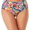 Anne Cole - Ring Belted High Waist Bikini Bottom -One-Pieces Store anne cole watercolor paisley ring belt high waist bikini bottom front crop 053 21MB35195